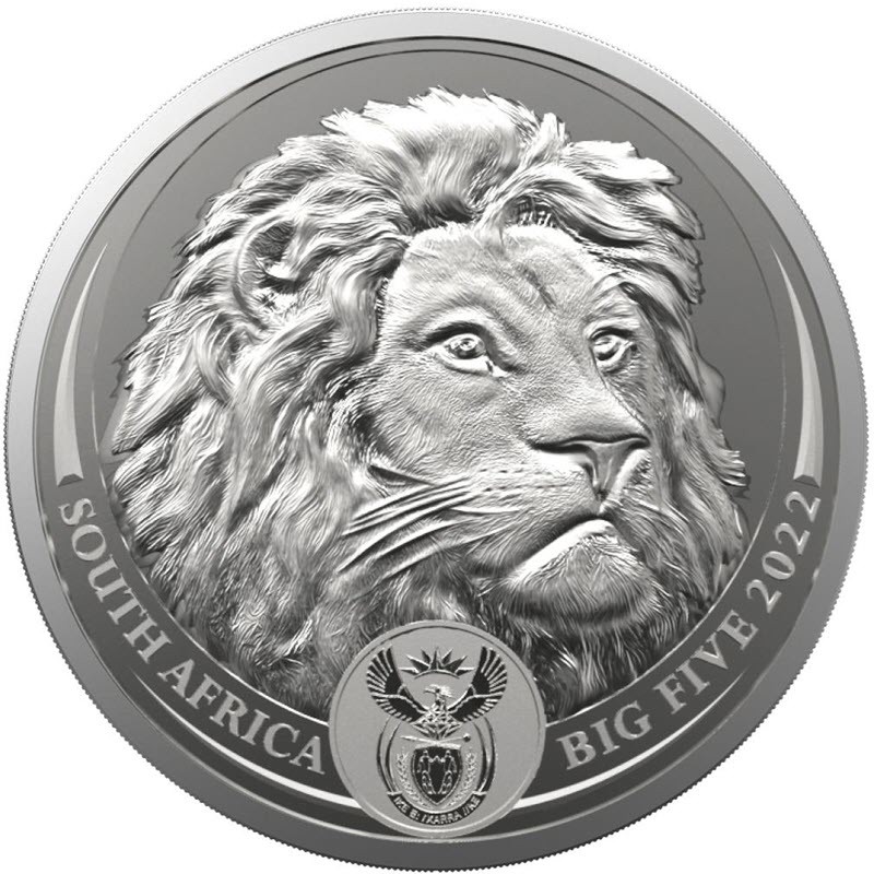 ЮАР «Большая пятерка - II: Лев» 2022 г., 31.1 г серебра